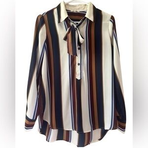 Pleione Multicolor Striped Blouse